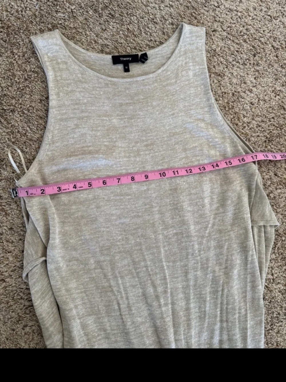Theory Linen Blend Dantine Sag Harbor Tie Waist Wrap Midi Dress Oatmeal 
Medium - Picture 11 of 14